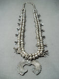 Intricate Vintage Native American Navajo Zuni Turquoise Sterling Silver Squash Blossom Necklace-Nativo Arts