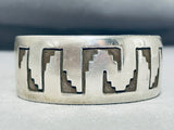 Fantastic Vintage Native American Hopi Sterling Silver Bracelet Signed-Nativo Arts