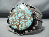 Huge Heavy Vintage Native American Navajo #8 Turquoise Sterling Silver Bracelet-Nativo Arts