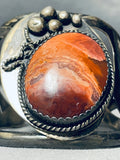 One Of The Most Unique Vintage Native American Navajo Desert Agate Sterling Silver Bracelet-Nativo Arts