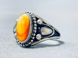Important Artist Native American Navajo Silver Work Master Spiny Oyster Ring-Nativo Arts