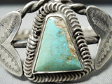 Early Rare Coiled Vintage Native American Navajo Royston Turquoise Sterling Silver Bracelet-Nativo Arts