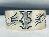Fantastic Vintage Native American Navajo Sterling Silver Bracelet Signed-Nativo Arts