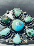 Absolutely Incredible Vintage Native American Navajo Turquoise Leaf Sterling Silver Bracelet-Nativo Arts