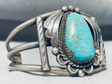 Classic Vintage Native American Navajo Rare Mine Carlin Turquoise Sterling Silver Bracelet-Nativo Arts