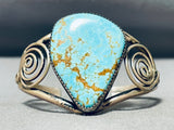 One Of The Biggest Vintage Native American Navajo #8 Turquoise Sterling Silver Bracelet-Nativo Arts