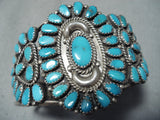 Authentic Vintage Native American Navajo Larry Moses Begay Turquoise Sterling Silver Bracelet-Nativo Arts