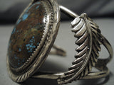 Superior Bisbee Turquoise Vintage Native American Navajo Sterling Silver Bracelet Old-Nativo Arts