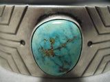 Important Vintage Native American Navajo Clarence Lee Apache Turquoise Sterling Silver Bracelet-Nativo Arts