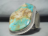 One Of Biggest Best Vintage Native American Navajo Royston Turquoise Sterling Silver Bracelet-Nativo Arts