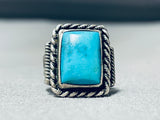 Beautiful Squared Vintage Native American Navajo Sterling Silver Ring Old-Nativo Arts