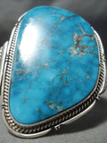 Monumental Dean Sandoval Vintage Native American Navajo Turquoise Sterling Silver Bracelet-Nativo Arts