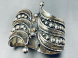 Intricate Vintage Southwestern Sterling Silver Clasp Bracelet-Nativo Arts