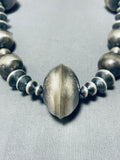 Native American One Of The Best Ever Navajo Hand Hammered Sterling Silver Bead Necklace-Nativo Arts