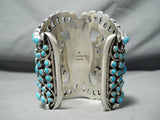 One Of The Best Native American Navajo Turquois Esterling Silver Bracelet-Nativo Arts