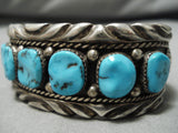 Important Ben Touchine Vintage Native American Navajo Turquoise Sterling Silver Bracelet-Nativo Arts