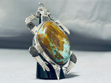 The Most Spectacular Native American Navajo Turquoise Sterling Silver Toad Ring-Nativo Arts