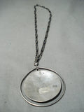 Important Vintage Native American Hopi Gary Elsie Yoyokie Sterling Silver Ram Necklace-Nativo Arts