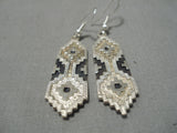 Important Dan Jackson Native American Navajo Sterling Silver Vintage Earrings-Nativo Arts