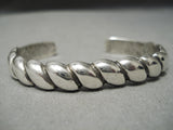 Advanced Technique! Vintage Native American Navajo Sterling Silver Cloud Bracelet Old-Nativo Arts