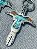 Marvelous Vintage Native American Navajo Turquoise Sterling Silver Earrings-Nativo Arts