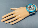 Native American Morris Sadie Laahte Vintage Zuni Turquoise Sterling Silver Bracelet Cuff-Nativo Arts