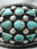 Museum Wide Vintage Native American Navajo Turquoise Sterling Silver Bracelet-Nativo Arts