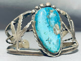 One Of The Most Unique Flank Vintage Native American Navajo Turquoise Sterling Silver Bracelet-Nativo Arts