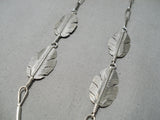Amazing Detailed Navajo Feather Sterling Silver Native American Necklace-Nativo Arts