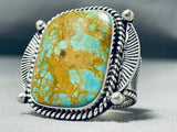 Magnificent Vintage Native American Navajo Signed Royston Square Sterling Silver Huge Ring-Nativo Arts