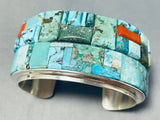 107 Gram Thick Native American Navajo Turquoise Sterling Silve Rcoral Bracelet-Nativo Arts