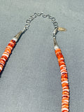 Native American Brilliant Vintage Santo Domingo Spiny Oyster Sterling Silver Necklace-Nativo Arts