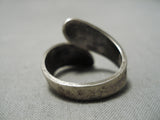 Rare Earlier Vintage Native American Navajo Hopi Swirling Geometric Sterling Silver Ring Old-Nativo Arts