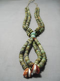 Native American One Of The Best Vintage Santo Domingo Royston Turquoise Heishi Necklace Old-Nativo Arts