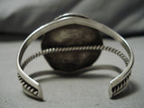 Huge Domed Royston Turquoise Vintage Native American Navajo Sterling Silver Bracelet Cuff-Nativo Arts