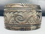Native American Waves Of Water Vintage Navajo Hand Tooled Sterling Silver Bracelet-Nativo Arts