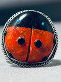 Important Ben Begaye (d.)amazing Native American Navajo Sterling Silver Ladybug Ring-Nativo Arts