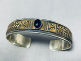 Signed Vintage Native American Navajo Black Onyx Sterling Silver Bracelet-Nativo Arts