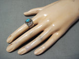 Authentic Vintage Native American Navajo Orville Tsinnie Turquoise Sterling Silver Ring Old-Nativo Arts