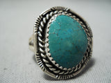 Amazing Vintage Native American Navajo Turquoise Sterling Silver Ring Old-Nativo Arts