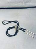 Important Vintage Native American Navajo Turquoise Sterling Silver Maze Bolo Tie-Nativo Arts