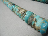 Native American Opulent Vintage Santo Domingo #8 Turquoise Disc Sterling Silver Necklace Old-Nativo Arts