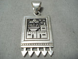 Native American Important Vintage Santo Domingo Sterling Silver & Gold Pendant Old-Nativo Arts