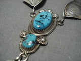 Striking Vintage Navajo Turquoise Sterling Silver Native American Necklace-Nativo Arts