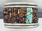 100 Gram Museum Vintage Native American Navajo Turquoise Heishi Sterling Silver Bracelet Old-Nativo Arts