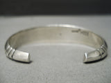 Important Vintage Native American Navajo Ray Tracey Turquoise Inlay Sterling Silver Bracelet-Nativo Arts