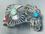 Extreme Intricacy Hummingbird Sterling Silver Turquoise Bracelet Cuff-Nativo Arts