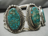 Museum Quality Vintage Native American Navajo Spiderweb Turquoise Sterling Silver Bracelet Old-Nativo Arts