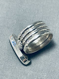 Authentic Vintage Native American Navajo Ben Begaye (d) Sterling Silver Onyx Ring-Nativo Arts