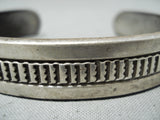 Signed Vintage Navajo Native American Sterling Silver Bracelet Old-Nativo Arts